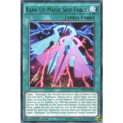 YuGiOh : SHVI-EN058 1st Ed Rank-Up-Magic Skip Force Rare Card - ( Shining Victories ) by Deckboosters
