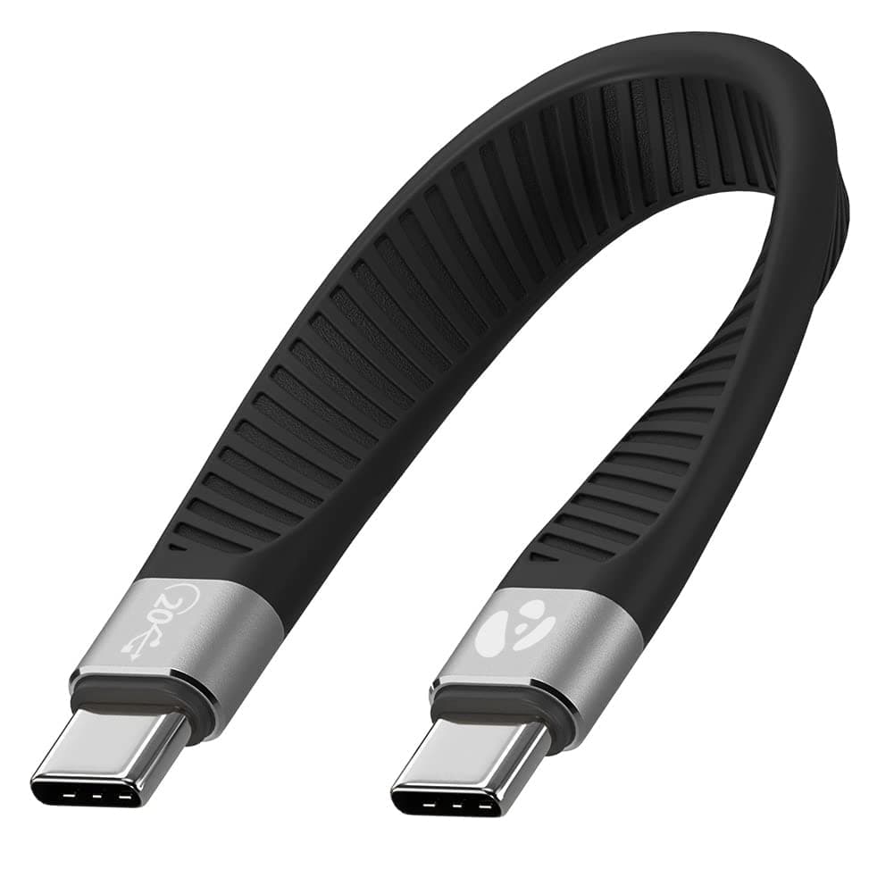Short USB-C to USB-C Fast Charger Cable, 5 inch, 20 Gbps, 100W, Thunderbolt 3/4/5 & USB4 Compatible, for iPhone 15 & 16, iPad, MacBook, Samsung Galaxy, Tablets, Laptops