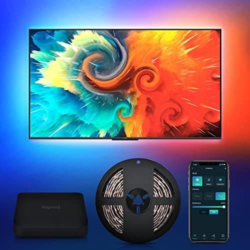 LED Immersion TV Backlights, FPGA Real-Time Digital Signal Color Matching, HD 2.0 Supports 4K/HDR10, Ambient Strip Lights for 55” to 65” TV PC, WiFi APP/Voice Control, Screen and Music Sync