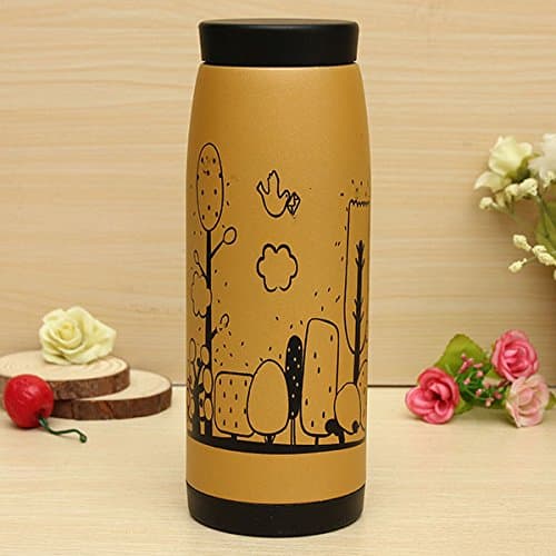 500ml Thermal Vacuum Cartoon Insulated Mug Thermoses Milk Water Cup -yellow