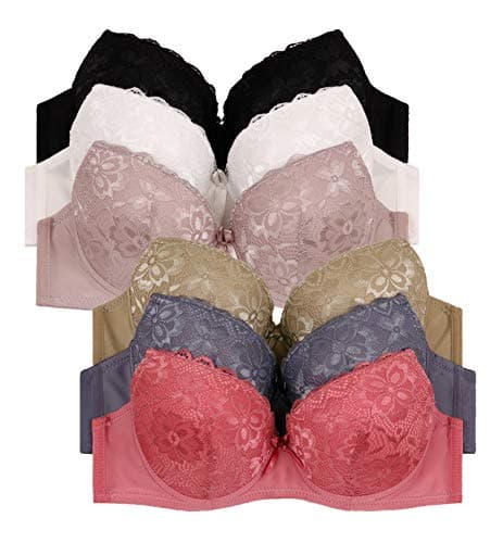 2ND DATE Women's Push up & Double Push up Bras (Packs of 6) - Various Styles Celina 32B