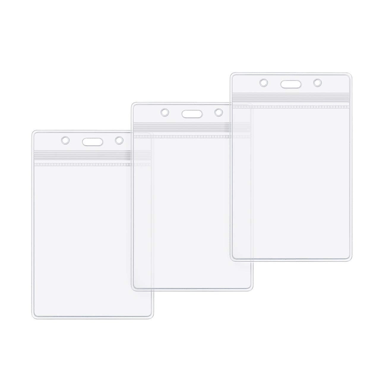 Badge Holder 4x3 Large Vertical Clear Name Tag Badge ID Card Holders Waterproof by ZHEGUI (25 Pack, Large Vertical 4x3)