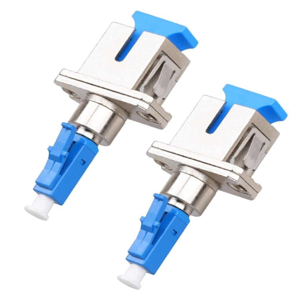 Yumyotor 2pcs SC to LC Adapter, Single Mode 9/125um SC/UPC Female to LC/UPC Male Simplex Hybrid Optical Fiber Adapter Connector