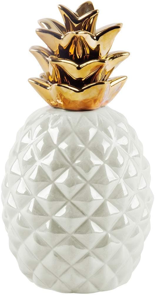 Home Essentials, 70898, Apropos, 9"H Pearl Iridescent Gold Crown Pineapple