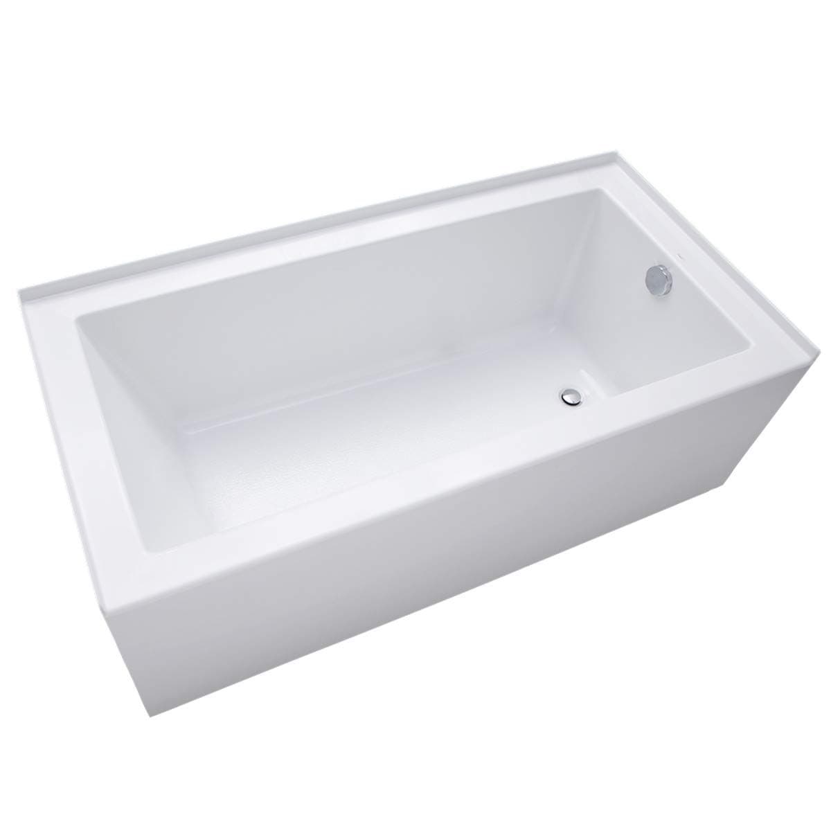 Mirabelle MIRSKS6030RWH Sitka 60" X 30" Acrylic Soaking Bathtub for Three Wall Alcove Installations with Right Drain