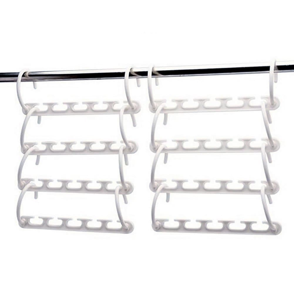 Bcurb Hanger Space Saver Closet Clothes Organizer Clothes Coat Hangers Organizers. (White, 8)