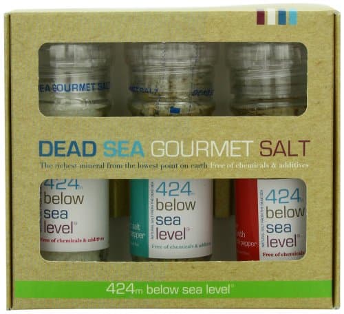 Salt 424 Three Grinder Pack 100% Organic Salts, Diamond, Garlic with Pepper and Hot Chili, 25.11 Ounce