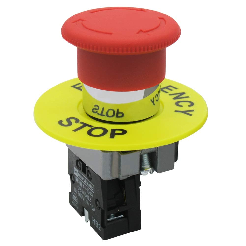 1NC 22mm Red Mushroom Emergency Stop Push Button Switch AC 660V 10A ,HB2-BS542