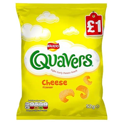 Walkers Quavers Cheese Snacks PMP 52g (Pack of 12 x 52g)