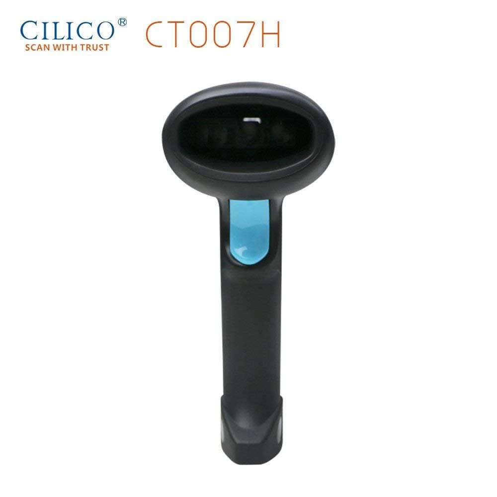 Barcode Scanner, Wireless 2.4G and USB CCD Barcode Reader, Rugged Rechargeable Screen Bar Code Scanner with Memory for POS, Inventory, Works with Computer(CT007H)