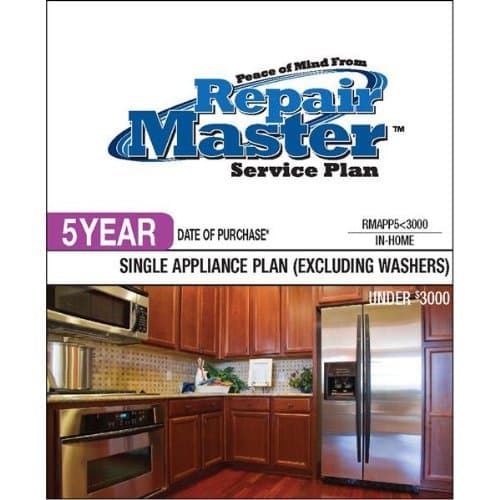 Repair Master 5-Yr Date of Purchase Single Appliance-No Washer - Under $3000