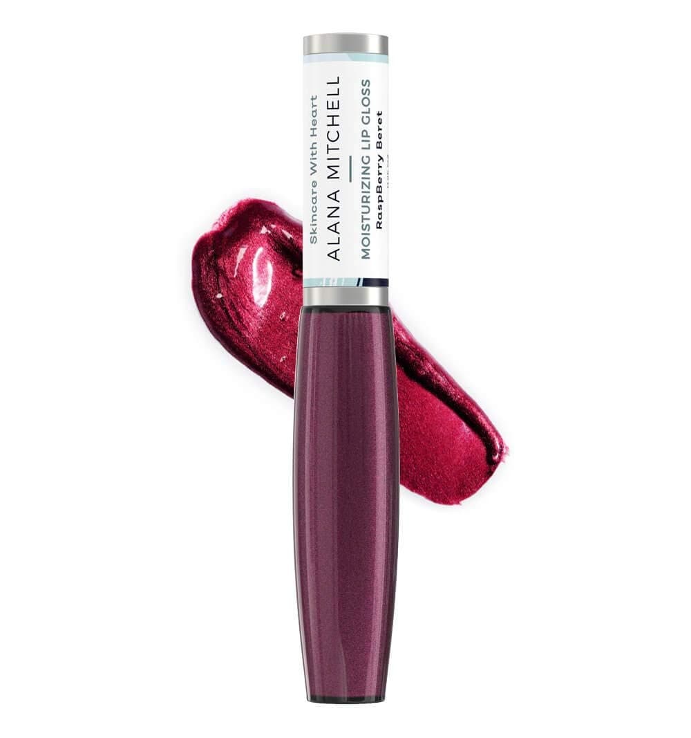 Alana MitchellMoisturizing Lip Gloss – Tinted Lip Gloss for Healthy, Soft Lips – Lip Plumper Gloss w/Jojoba Oil & Vitamin E – Lip Makeup for a Youthful, Plump Look (Raspberry Beret)