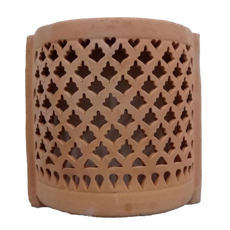 Generico Handmade Tunisian Terracotta Outdoor Wall Light with Perforated Decoration Outdoor Lighting