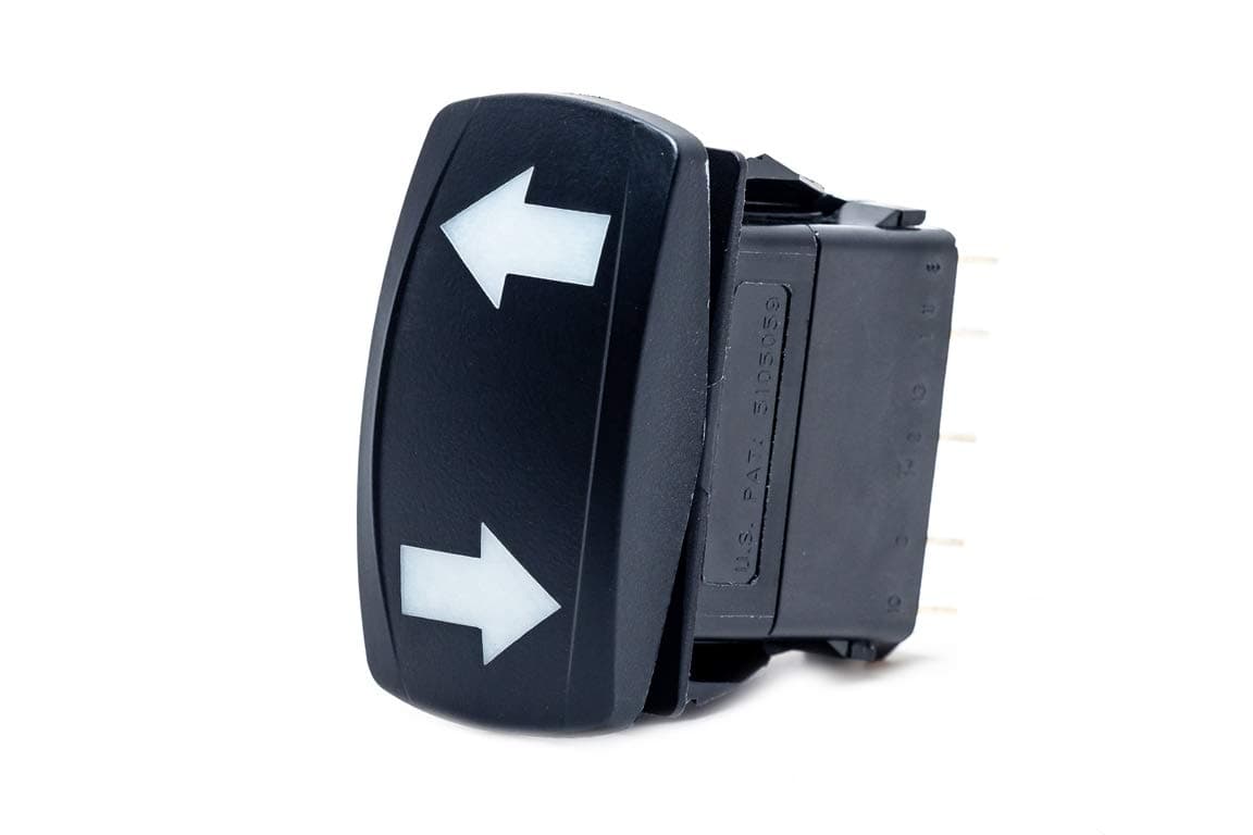 UTV INC Dual Blue LED Back Lit DPDT On/Off/On Vertical Turn Signal Switch