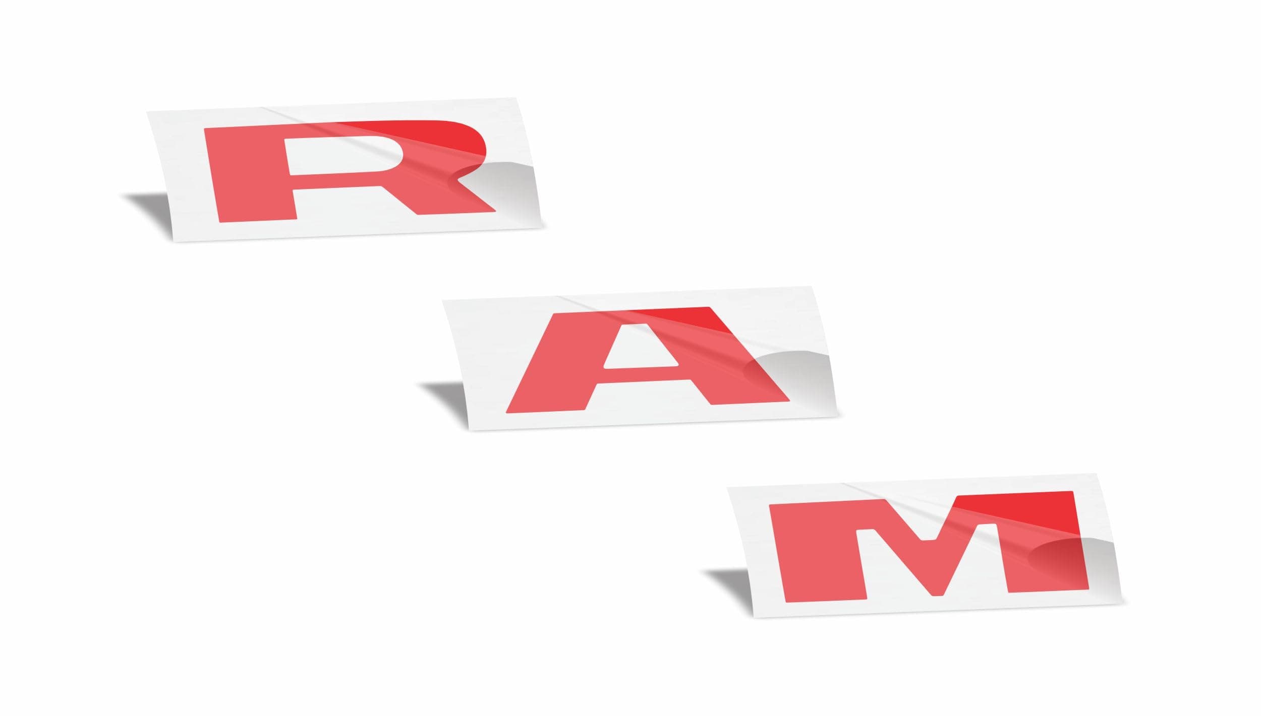 Reflective Concepts RAM Grille Emblem Overlay Decal 2019-2024 Ram 1500, NOT for Classic or TRX (Color: Gloss Red)