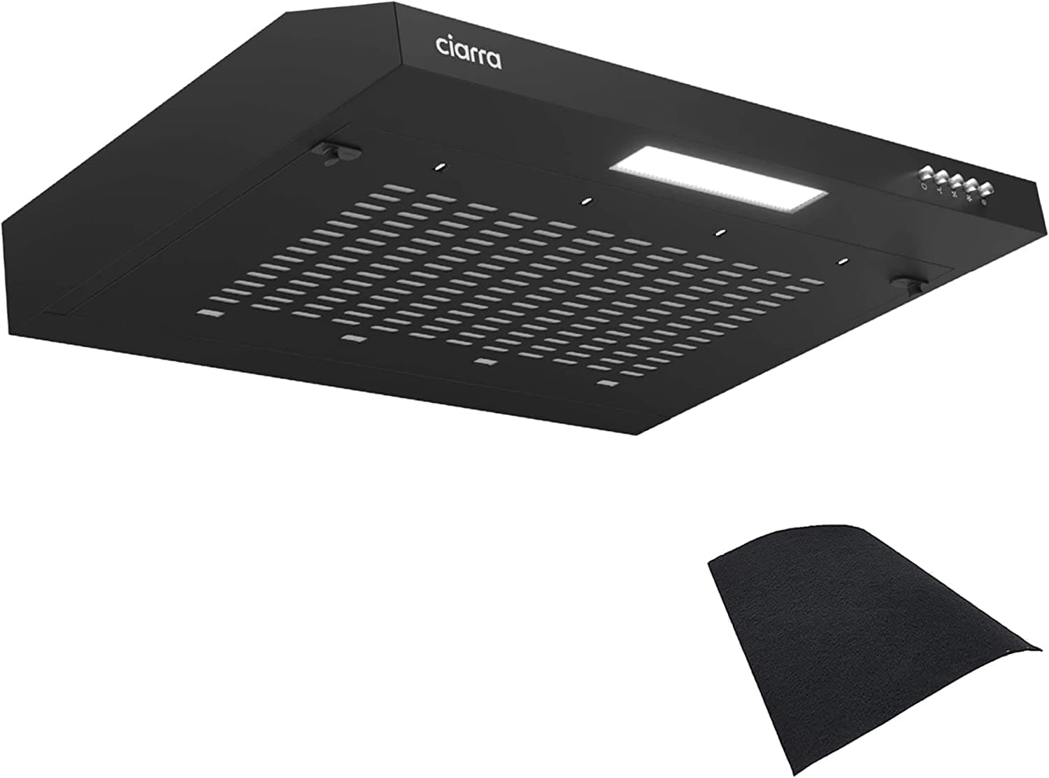 Ciarra 60Cm Black Visor Cooker Hood 600Mm Wall Mounted Kitchen Extractor Fan