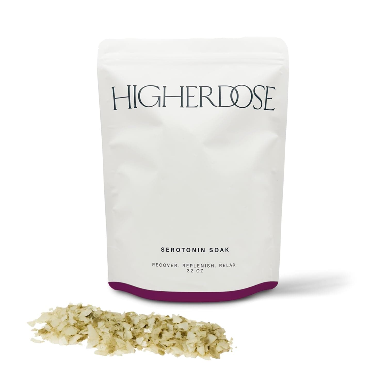 HigherDOSE Serotonin Soak Magnesium Bath Salts - Natural Detox and Muscle Recovery with Magnesium Flakes, Algae + Apple Cider Vinegar - Luxurious Bath Salt Infused with Relaxing Essentials Oils