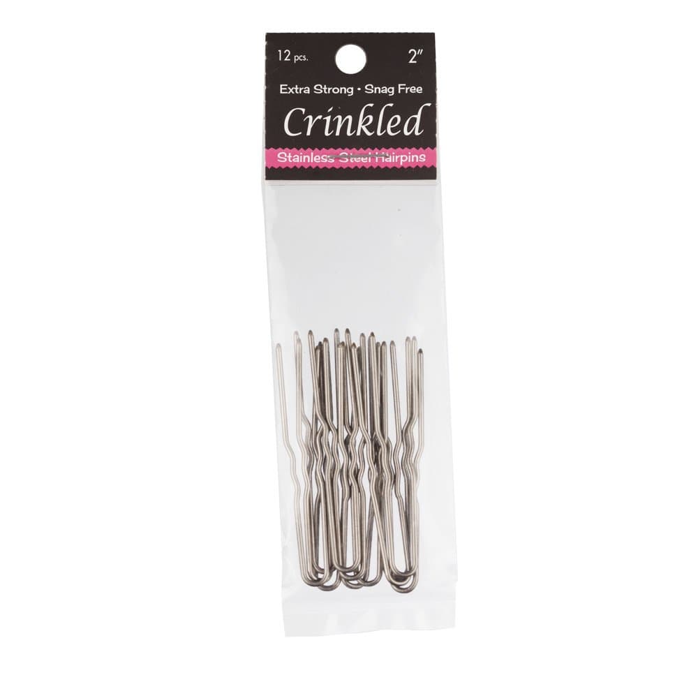 Marilyn Faye's U-Shaped Crinkled Hair Pins (Set of 12) (2 inch, Stainless Steel)