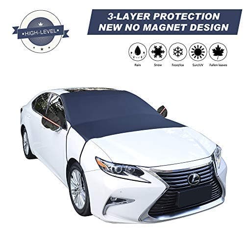 Car Windshield Snow Cover, 3-Layer Protection and Double Side Design, Keep Snow & Ice Off, No More Scratch Paint, Windshield Sun Shade Protection, Extra Large Fit Most Car, Van, SUV(81”x 59”)