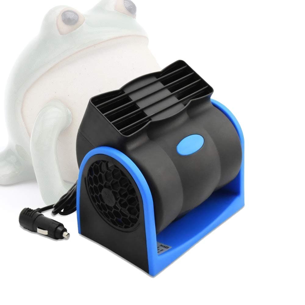 MAXTUF Car Fan, Electric Cooling Fan Not Heated Car Air Circulator Bladeless Fan 12V 2-Speed Low Noise Portable Desktop Cooler with Cigarette Lighter for Vehicle Truck RV SUV or Boat
