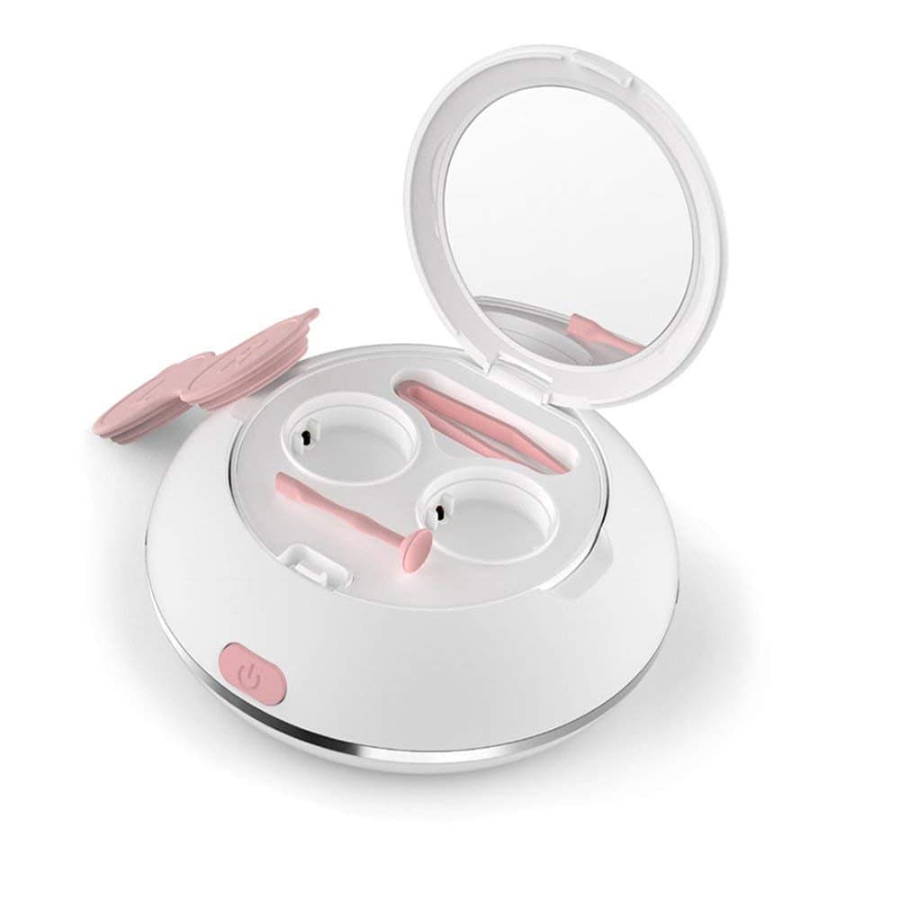 Contact Lens Cleaner Case of 3N, Three Generations of Restorer Machine Electric Cleaning Box Automatic Care Box Contact Lens Cosmetic Cleaner (White)