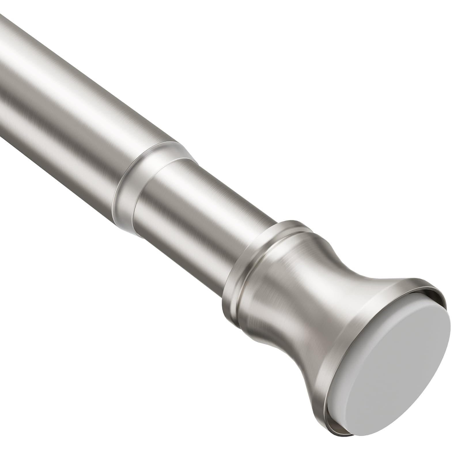 Amazer Spring Tension Shower Curtain Rod, 54-90 Inches Rust-Resistance Tension Curtain Rod Bathroom Rod, Adjustable Shower Curtain Rod No Drill, Nickel