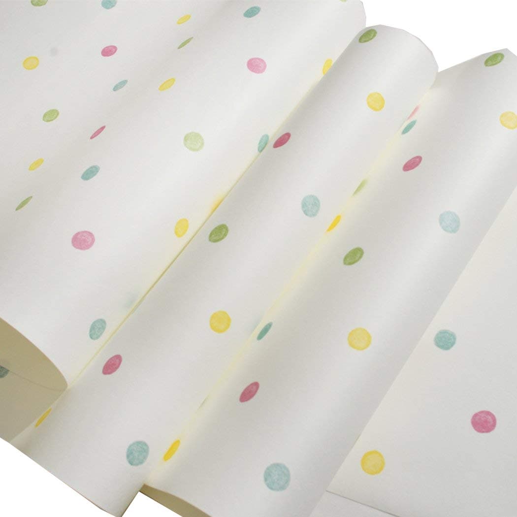 GLOW4U Decorative Rainbow Polka Dots Pattern Contact Paper Self Adhesive Drawer Shelf Liner Removable Peel and Stick Wallpaper for Shelves Drawer Furniture Bathroom Wall Decoration 20.83x117 Inches