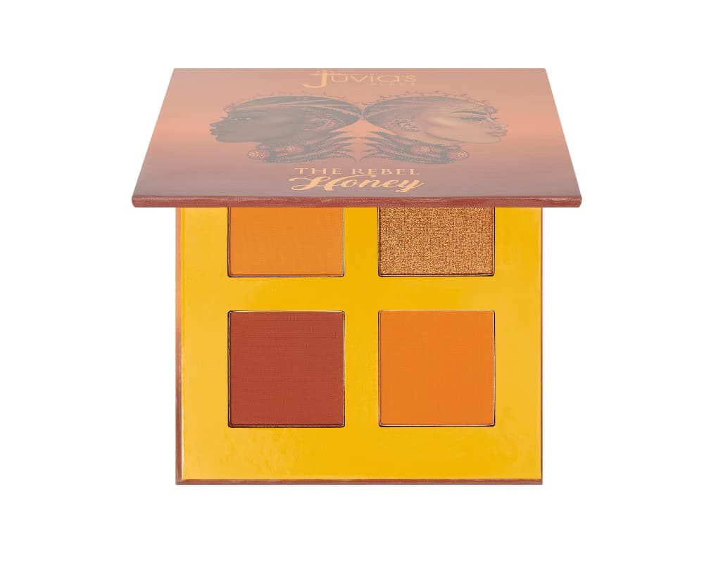 Rebel Honey Eyeshadow Palette, 4 Warm Tones - Amber and Brown Shades, Matte and Shimmers, Cruelty Free, Long lasting, Vegan