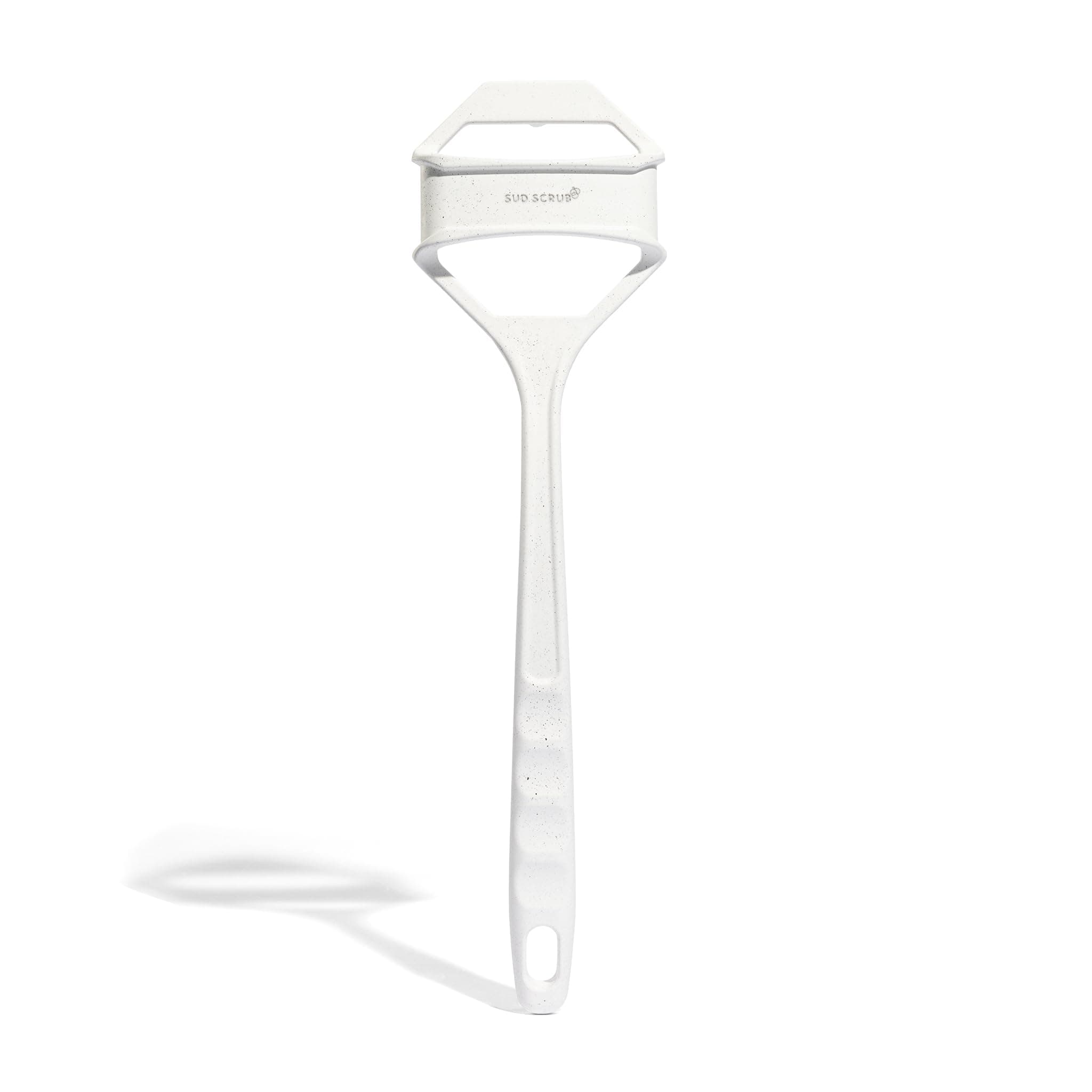 Sud Scrub Extender Handle, Back Scrubber Attachment For Silicone Body Scrubber, Shower Body, Long Handled Brush Shower, (Speckled White)