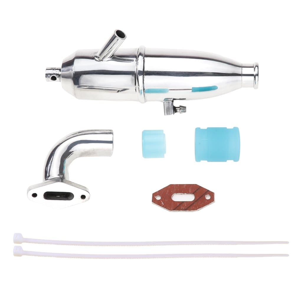 Exhaust Pipe Tubing Tuned Side Right Hand Muffler Pipe Spring with Manifold HPI HSP Losi Axial Kyosho 1/10 Nitro RC Model car,Cojoys