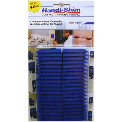 Handi-Shim HS1440BL Plastic Construction Shims / Spacers, 40 Pack, 1/4-Inch, Blue by Handi-Shim