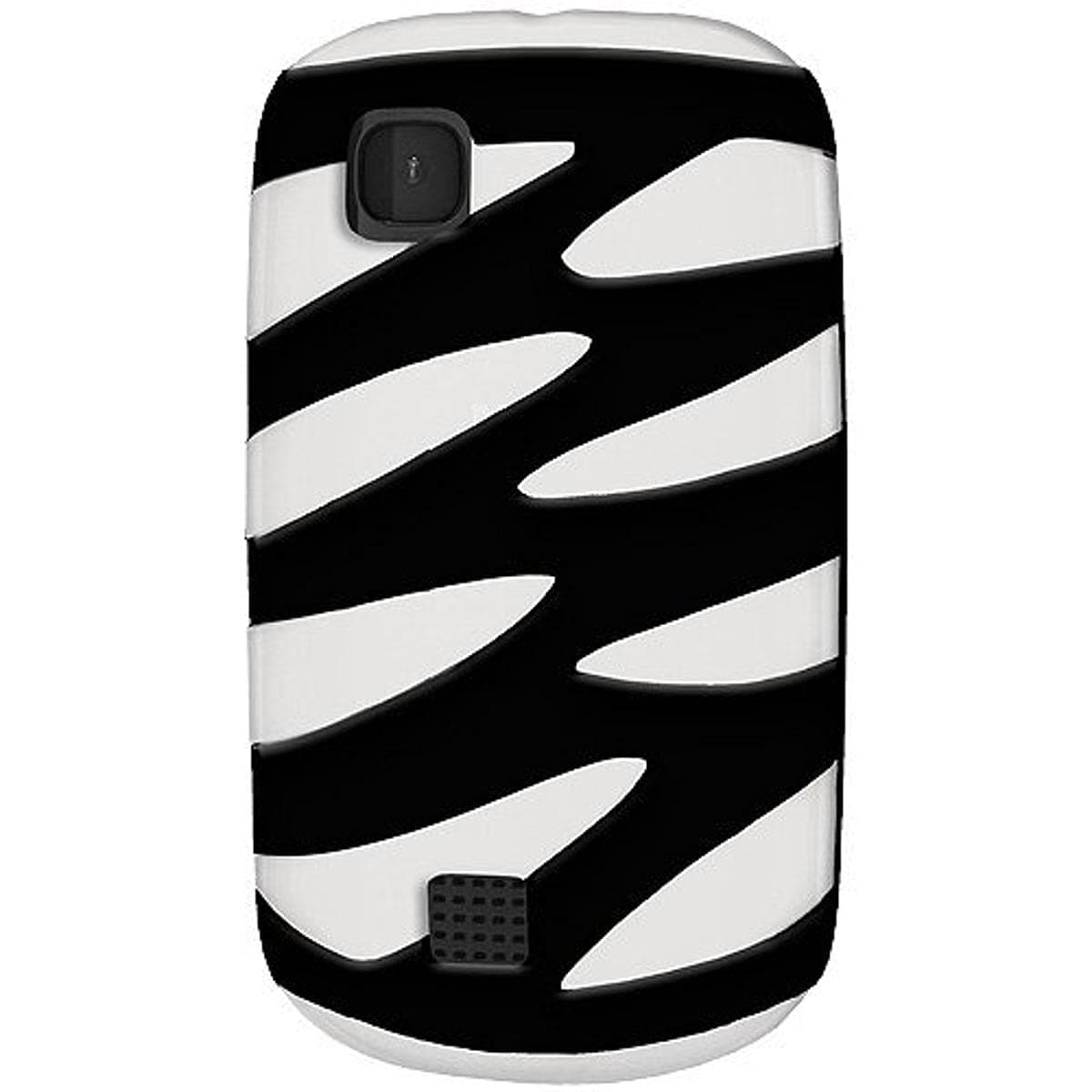 Amzer AMZ94965 Hybrid ZigZag Case for Nokia Asha 200/201-1 Pack - Retail Packaging - Black/White