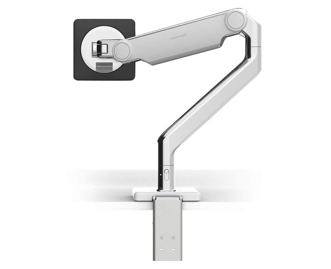 M2.1 Adjustable Monitor Arm with Two-Piece Clamp Mount with Base - Polished Aluminum M21CMWBTB