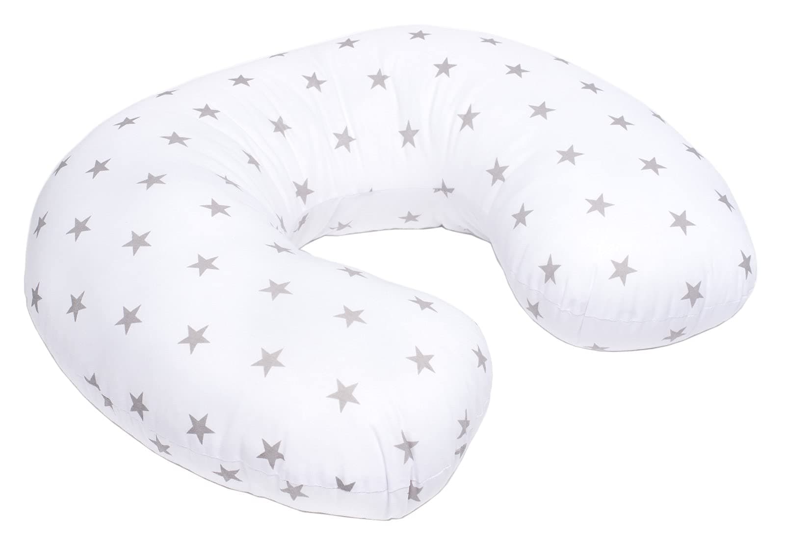 BREAST FEEDING MATERNITY NURSING PILLOW BABY SUPPORT AMAZING DESIGNS (Stars on white)