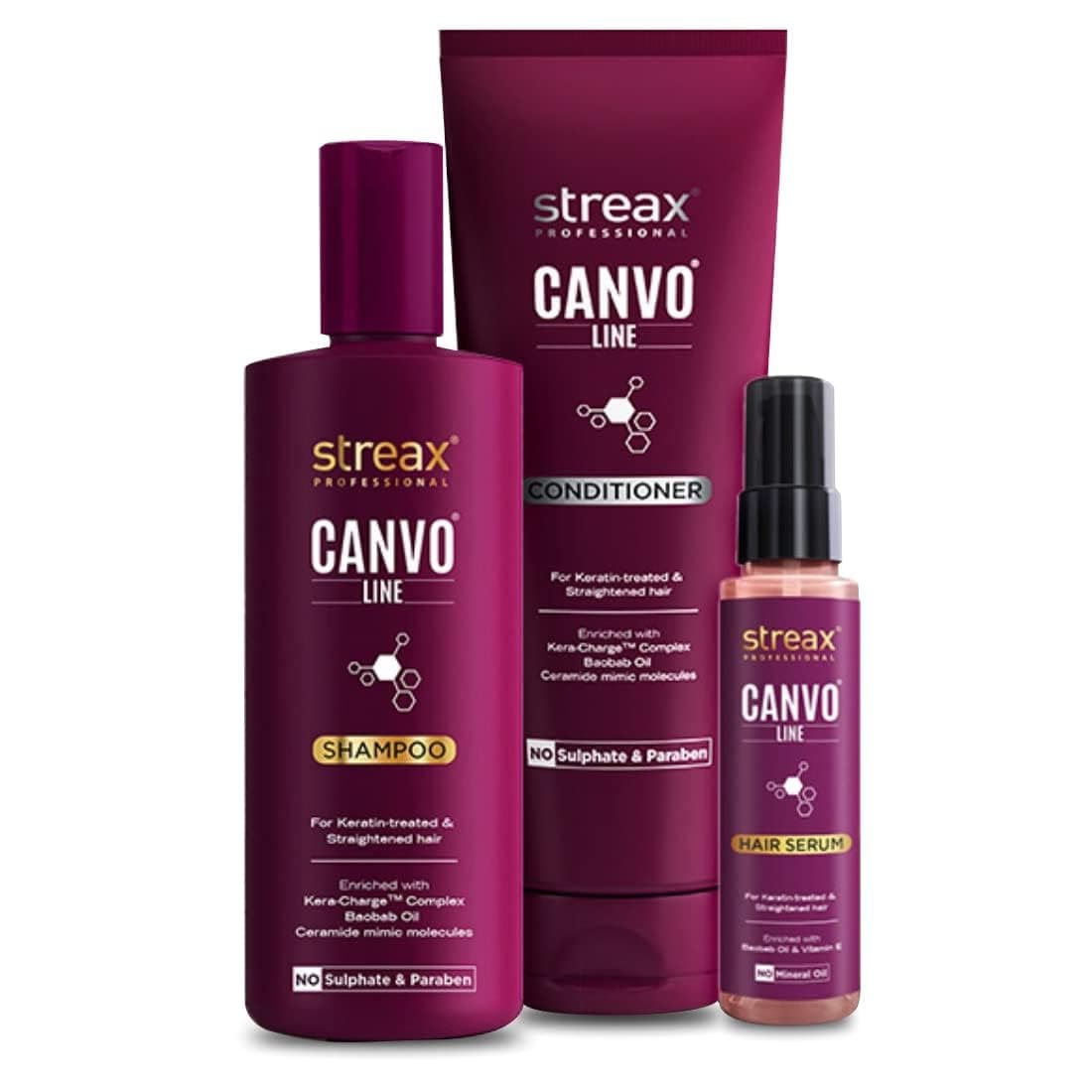 Pro Canvo Line Shampoo, Conditioner & Serum For Straightened Hair
