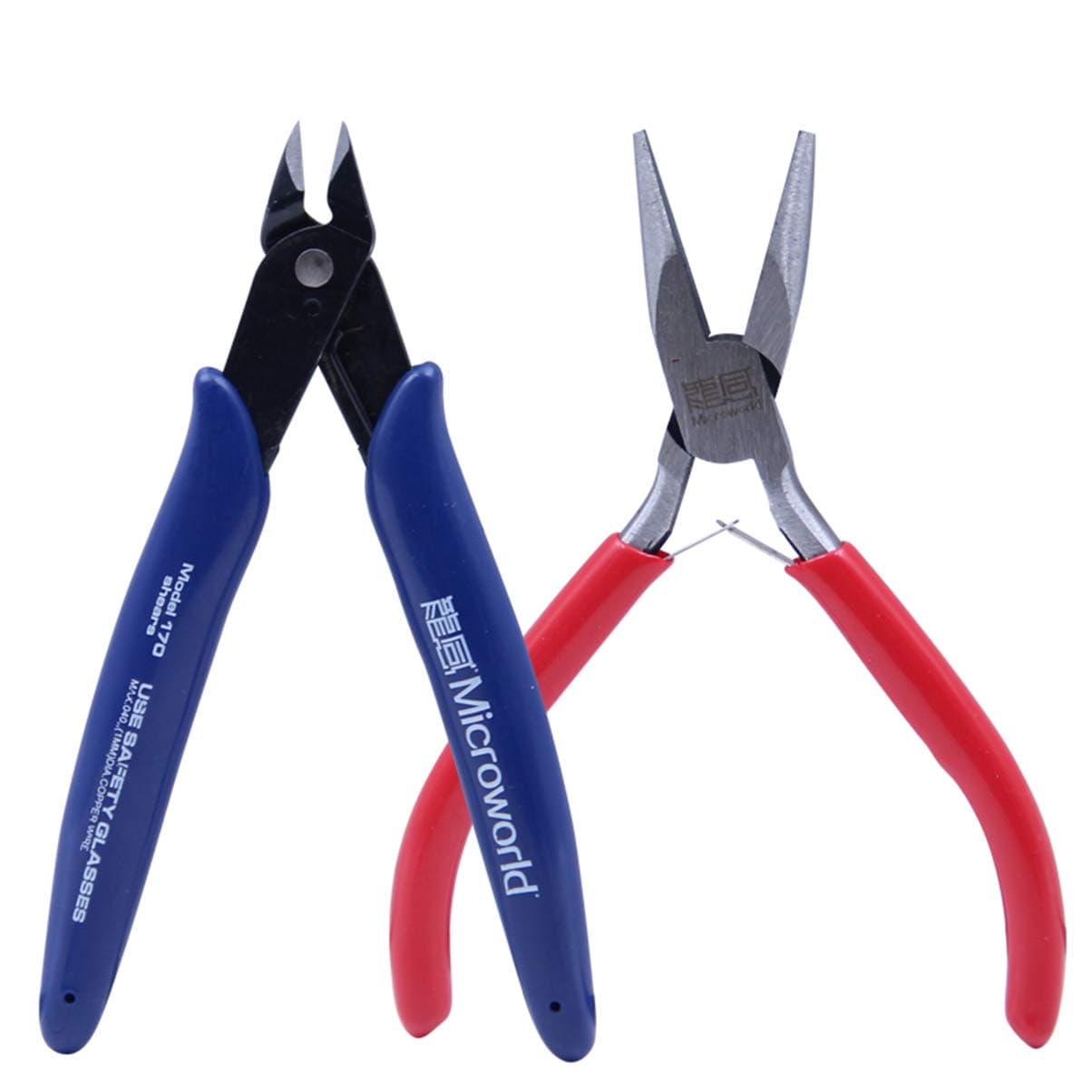 Microworld 3D Model Puzzle Tools - 2Pcs/Set Mini Flat Nose Pliers for DIY 3D Metal Model Kit Jigsaw Metal Earth Assembling