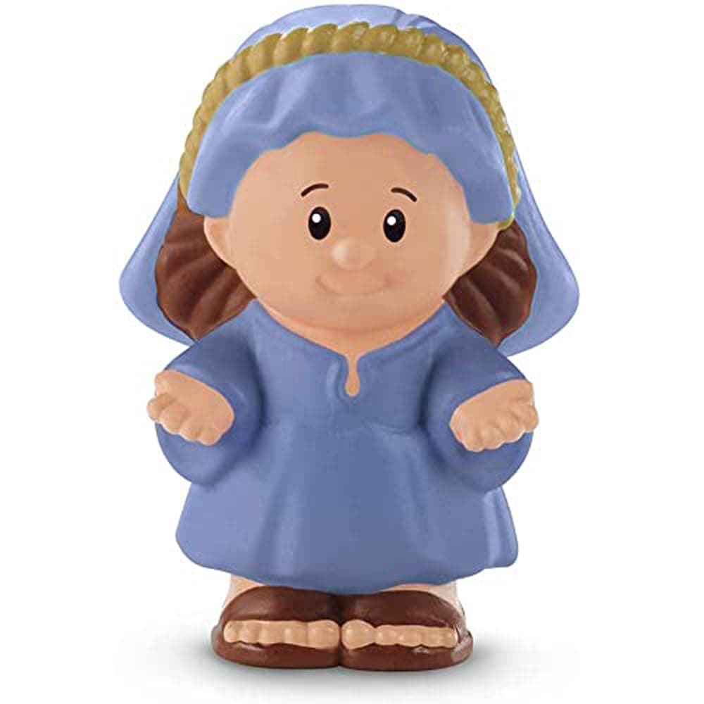 Replacement Figure for Fisher-Price Little People Nativity Set - DPX53 ~ Replacement Figure of Mary Dressed in Blue, Blue, White, Brown