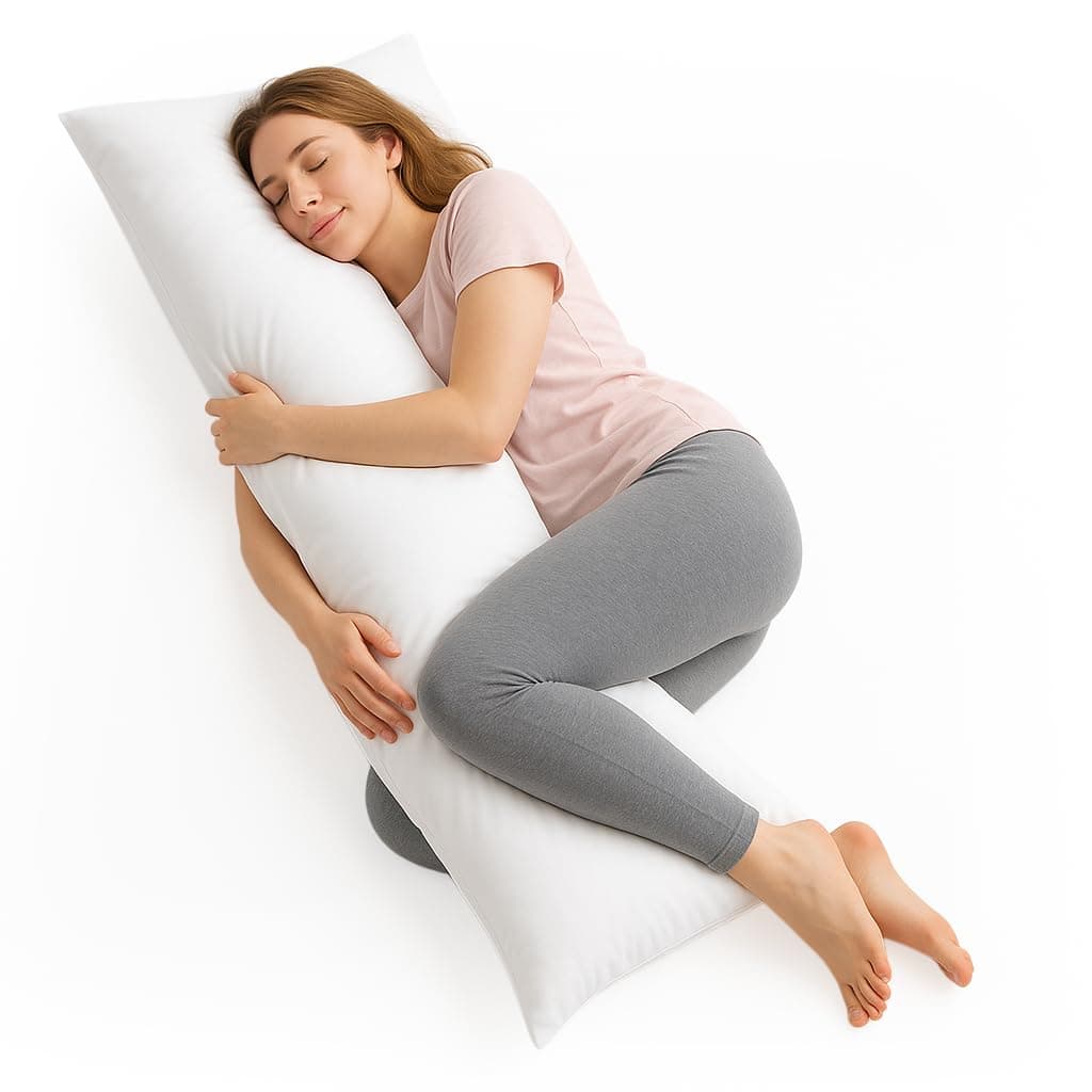 Rohi Ultra Soft Full Body Pillow 5ft – Long Bolster Pillow for Adults, Maternity & Pregnancy Support – Back and Side Sleepers Body Cushion with Polycotton Cover and Soft Polyester Filling (60" x 20")