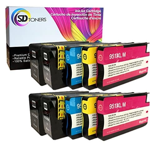 SD Toners Replacement 950XL 951XL 10PK Ink Cartridge CN049AN CN050AN CN051AN CN052AN for OfficeJet Pro 8600 8610 8620 8100 8630 8660 8640 8615 8625 276DW 251DW 271DW