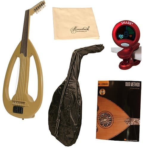 Electric Frame Oud - Tan Deluxe Package w/Gig Bag, Book, Tuner and Polishing Cloth