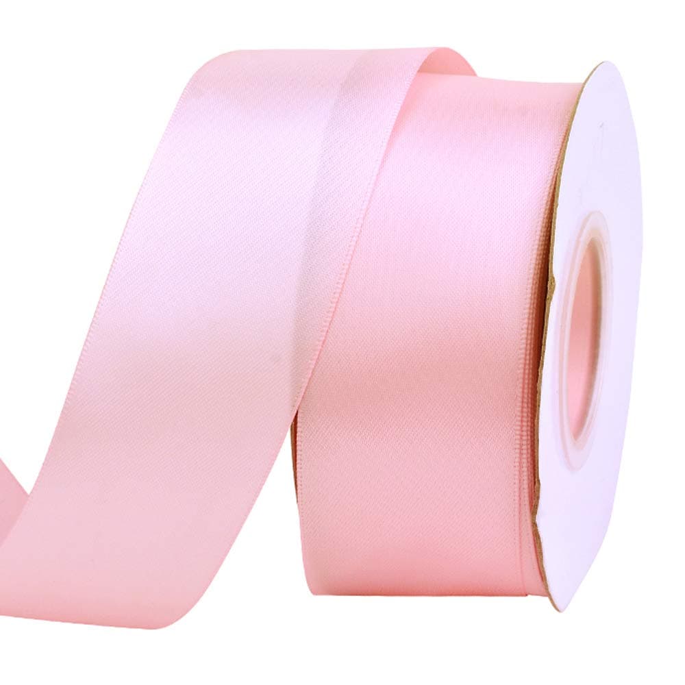 Ribest Light Pink Double Faced Satin Ribbon, 1-1/2 Inch Ribbon for Flower Bouquet Gift Wrapping Bows Wedding Party Decoration, Continuous 25 Yards