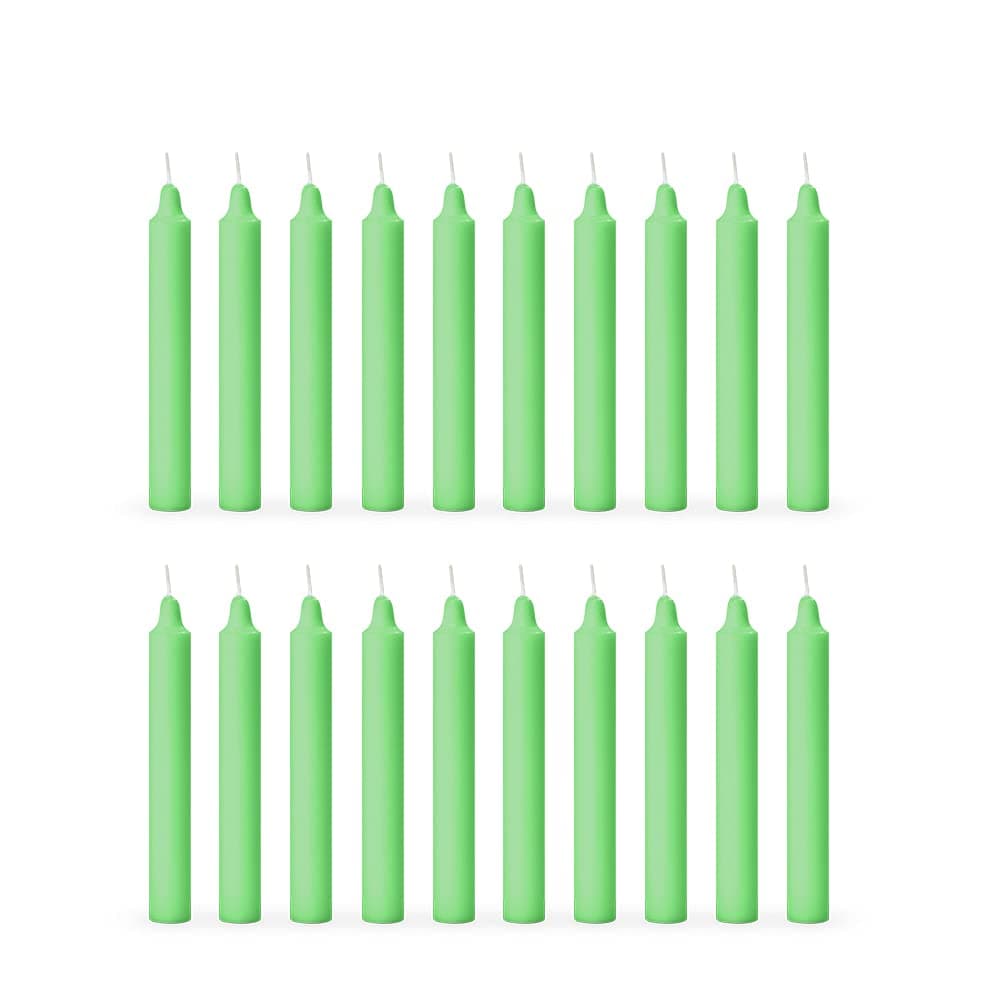 Aura Decor Unscented Pure Wax Stick Candle Pack of 20 (Green)