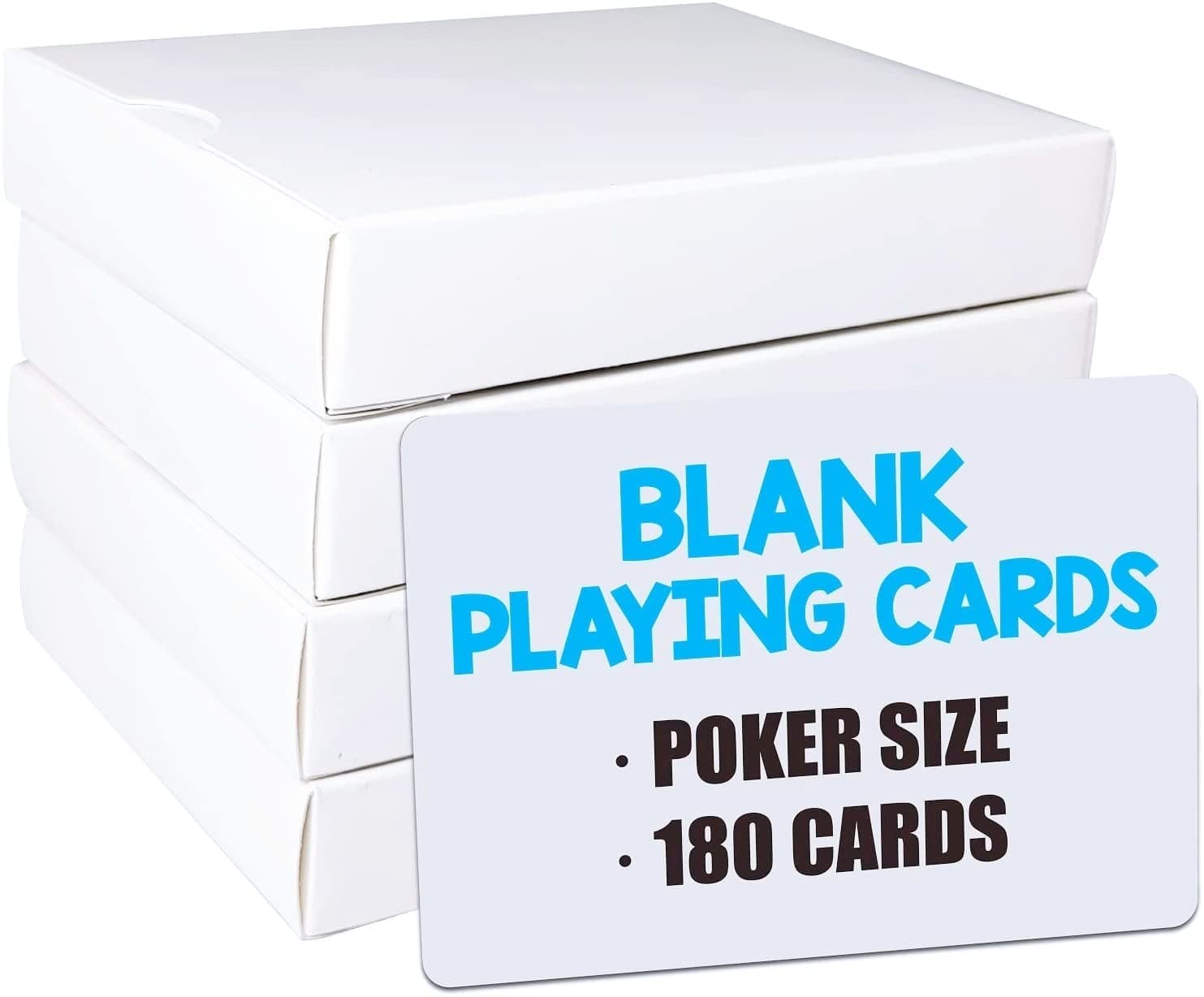 White Blank Playing Cards – 180PCS, Poker Size, Perfect for DIY Flash Cards, Creat Your Own Game, Study Learning, Leave a Message, Writing Words and Drawing.