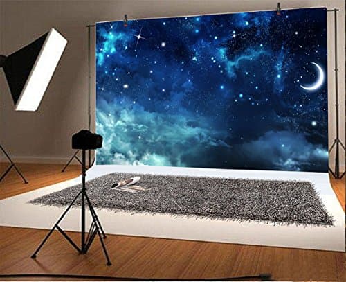 Yeele 7x5ft Moon and Star Photography Backdrop Galaxy Night Sky Nebula Could Moon BackgroundPictures Adult Artistic Portrait Photoshoot Props
