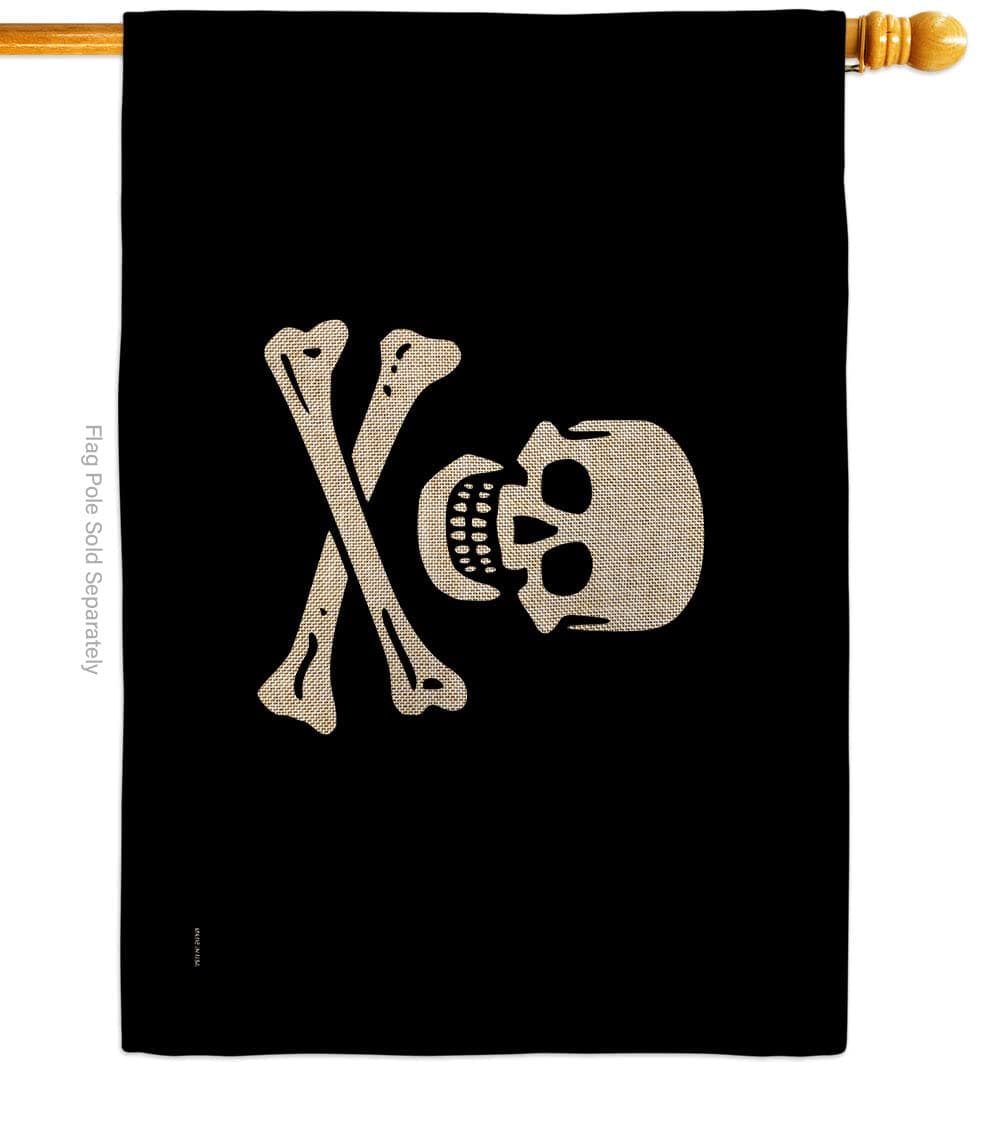 Americana Home & Garden Pirate of Samuel Bellamy Burlap House Flag-Coastal Ship Skull Treasure Map Carribean Jolly Blackbeard Jack Decoration Banner Small Garden Yard Gift Double-Sided, Made in USA