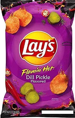 Lay's Fall Edition Flamin' Hot/Original Dill Pickle/ Grilled Cheese & tomato Soup/ Potato Chips Net Wt 7.75Oz (Flaming Hot DP Single Bag, 1)