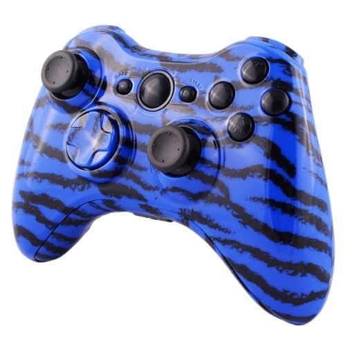 Blue Tiger Camo Housing / Shell for Xbox 360 Wireless Controller