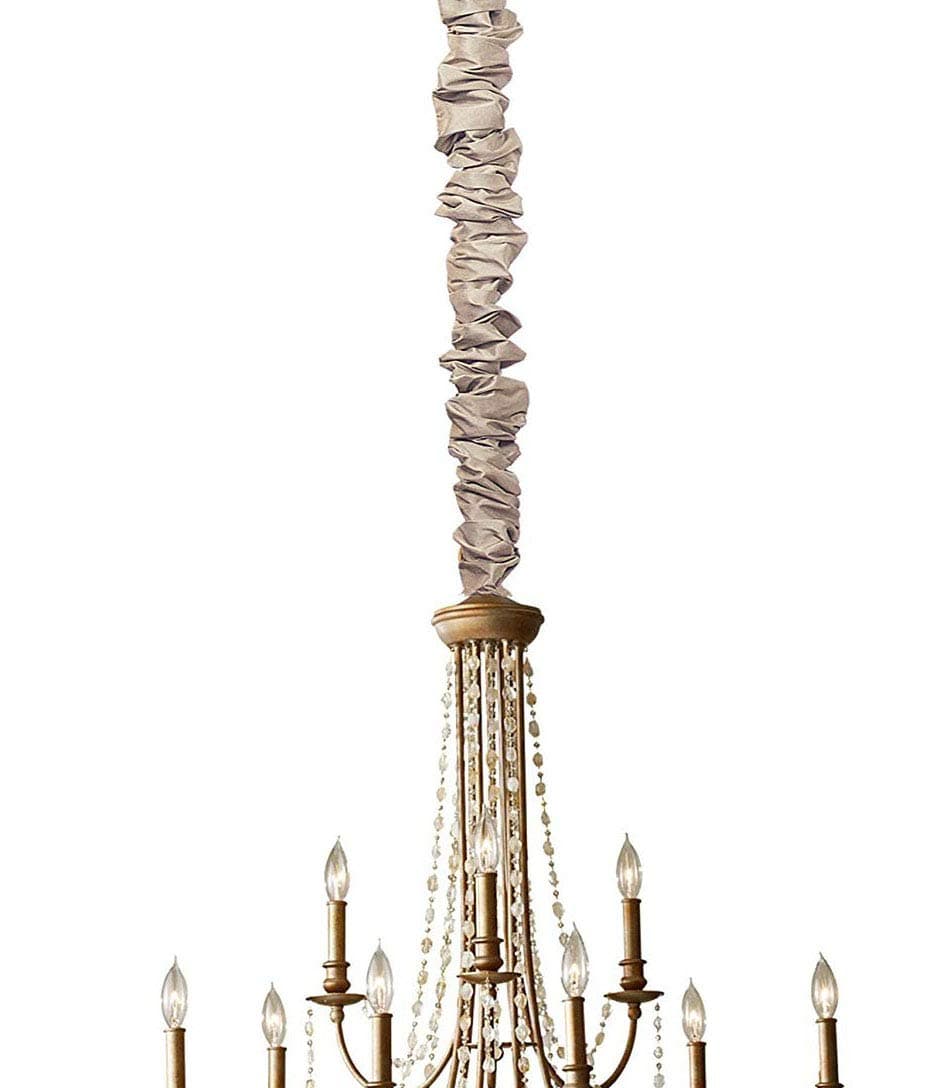 Putty 100% REAL Silk Chandelier Chain Cover with Velcro Closure 6 ft long