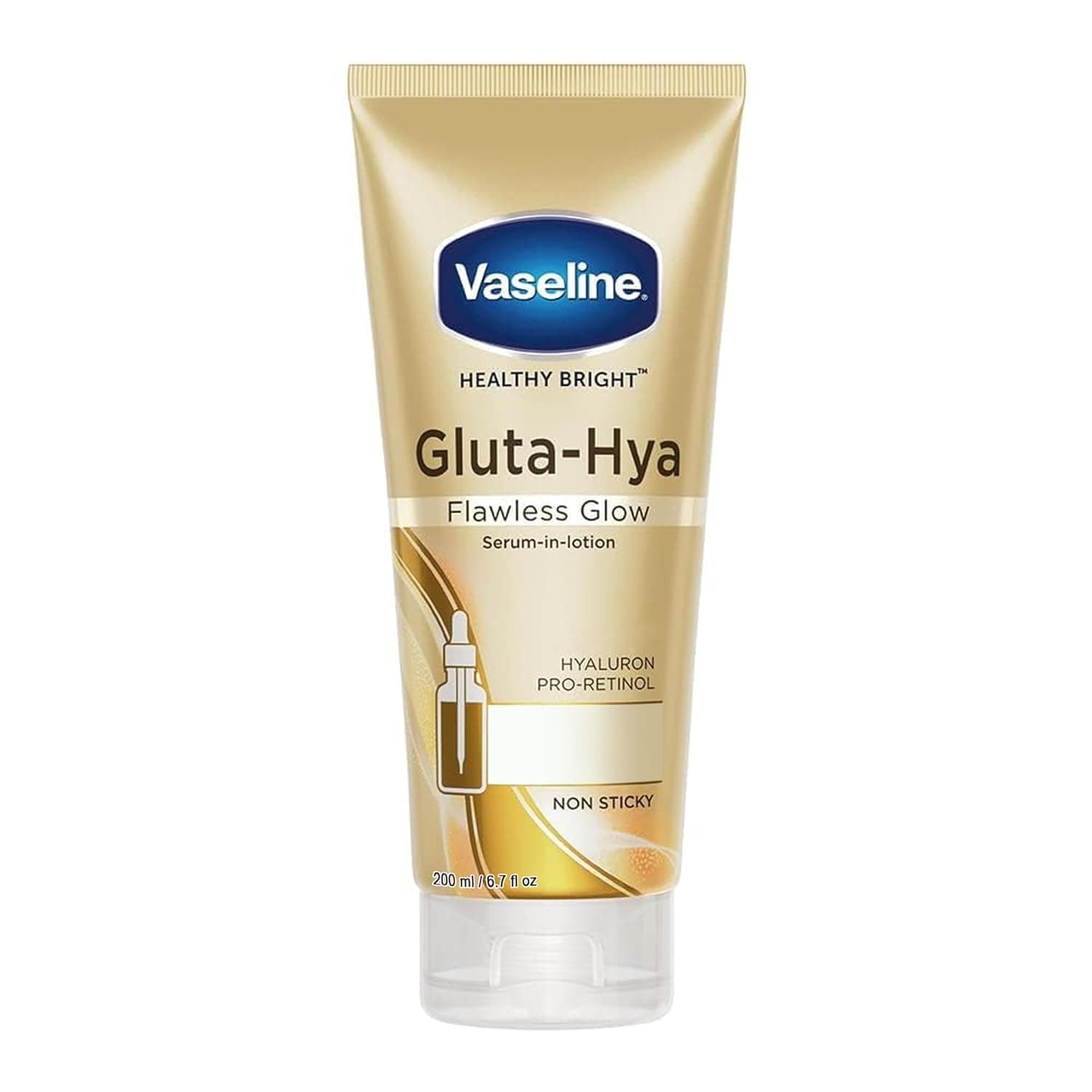Gluta-Hya Flawless Glow Lotion for Face & Body | Gives Brighter Skin | Glutathione & Pro-Retinol Infused Moisturizer, 200ml