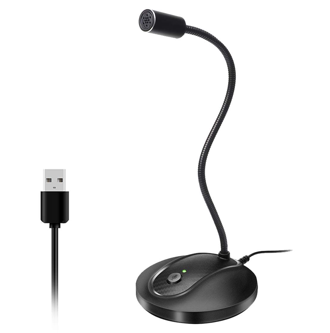 JOUNIVO USB Desktop Microphone with Mute Button,Plug&Play Condenser,Computer, PC, Laptop, Mac, PS4 Mic with Stand & LED Indicator -360 Gooseneck Design -Recording, Dictation, Youtube, Skype, Gaming, S